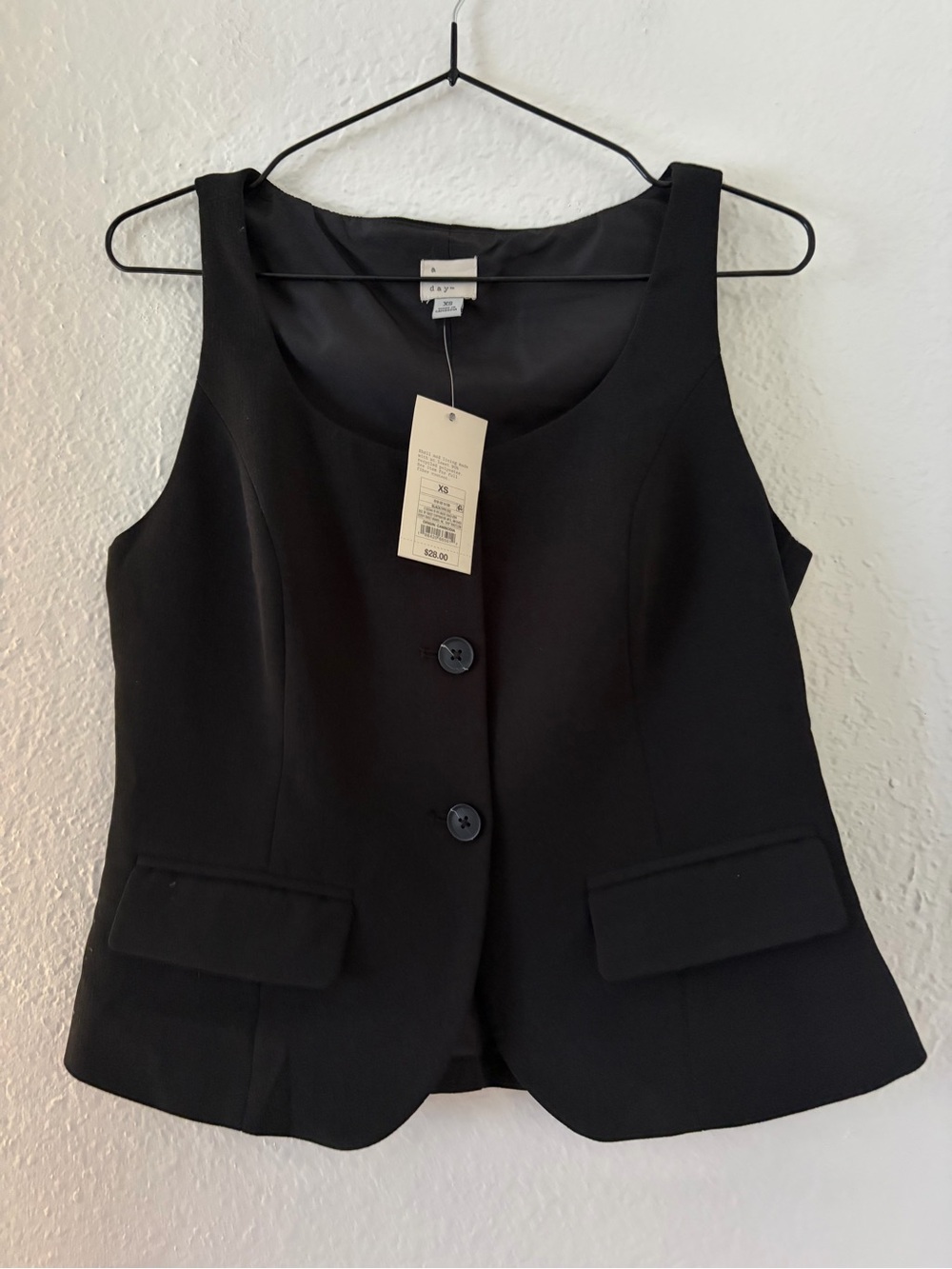 A New Day Black Tailored Sleeveless Vest